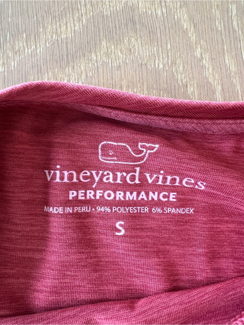 Vineyard Vines Men's Long-Sleeve Heathered Rose with Navy Logo Small - Picture 2 of 3